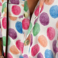 Printed Button Front Long Sleeve Shirt