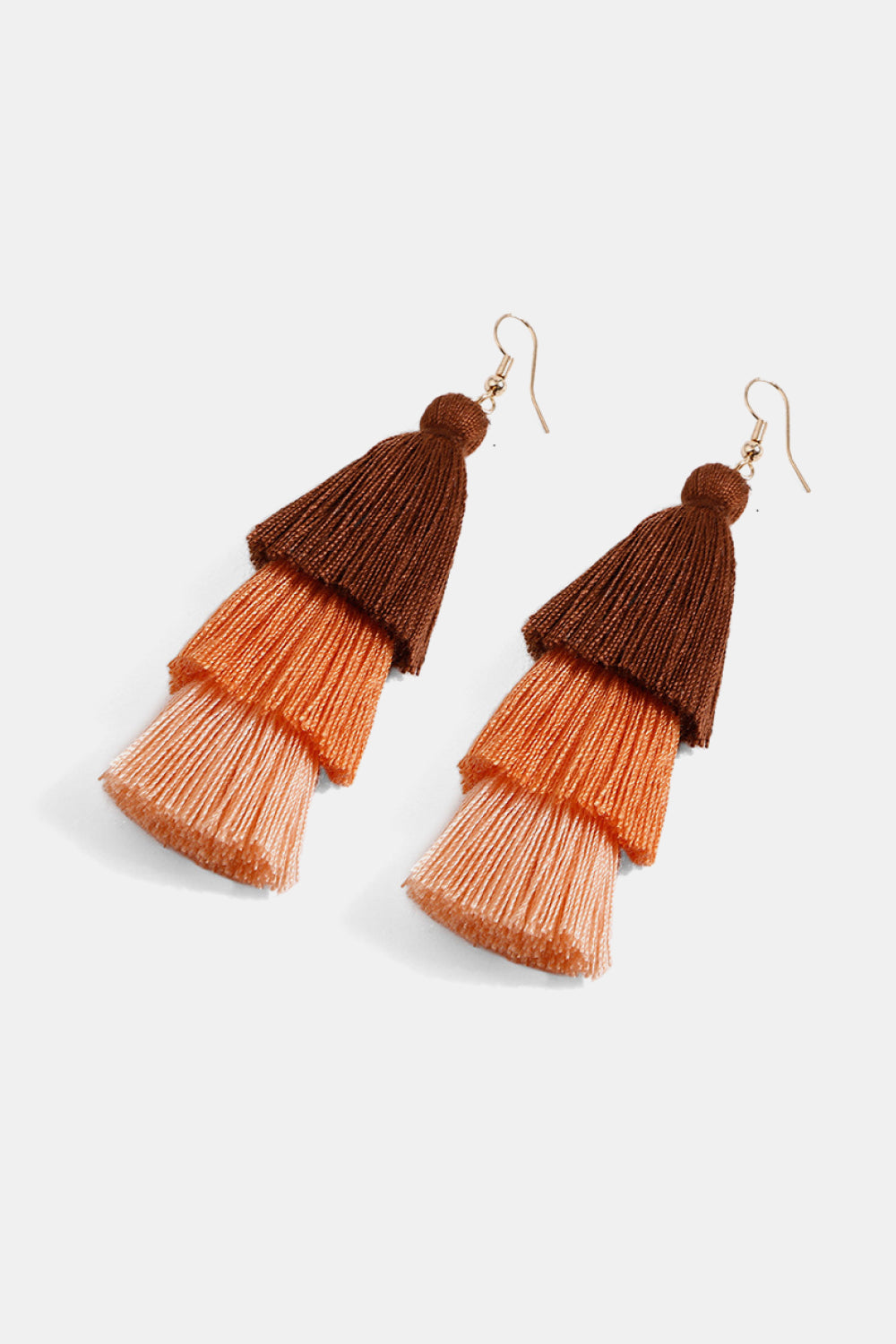 Triple-Layer Tassel Dangle Earrings