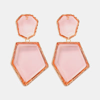 Geometrical Shape Zinc Alloy Frame Resin Dangle Earrings