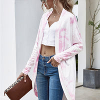 Tie-Dye Open Front Longline Cardigan