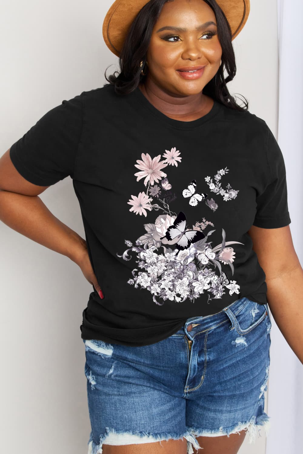 Simply Love Full Size Flower Graphic Cotton Tee