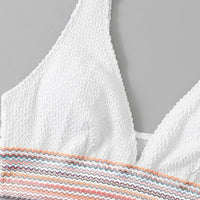 Contrast Textured High Cut Swim Set