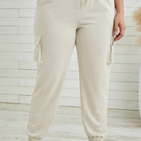 Plus Size Elastic Waist Joggers with Pockets