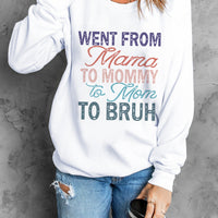 Letter Graphic Round Neck Sweatshirt cf