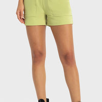 Elastic Waist Sports Shorts with Pockets