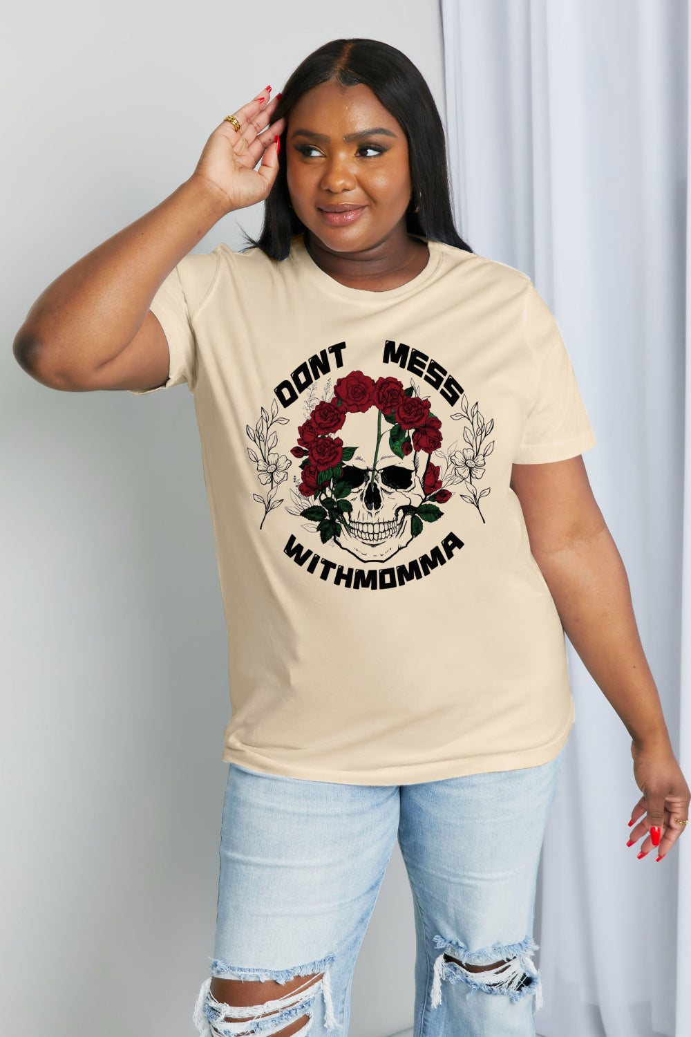 Simply Love Full Size DON‘T MESS WITH MOMMA Graphic Cotton Tee