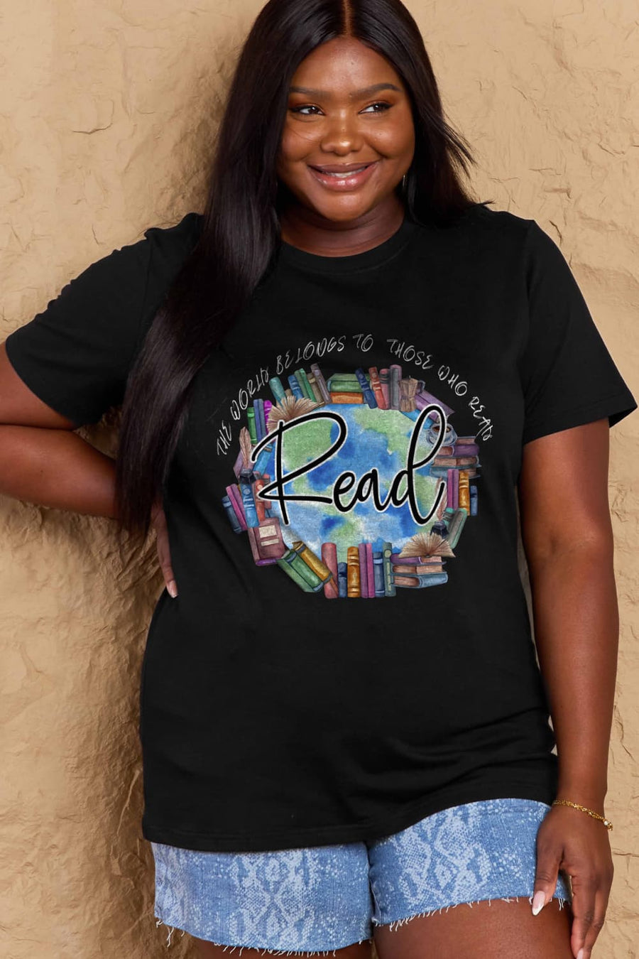 Simply Love Full Size READ Graphic Cotton Tee