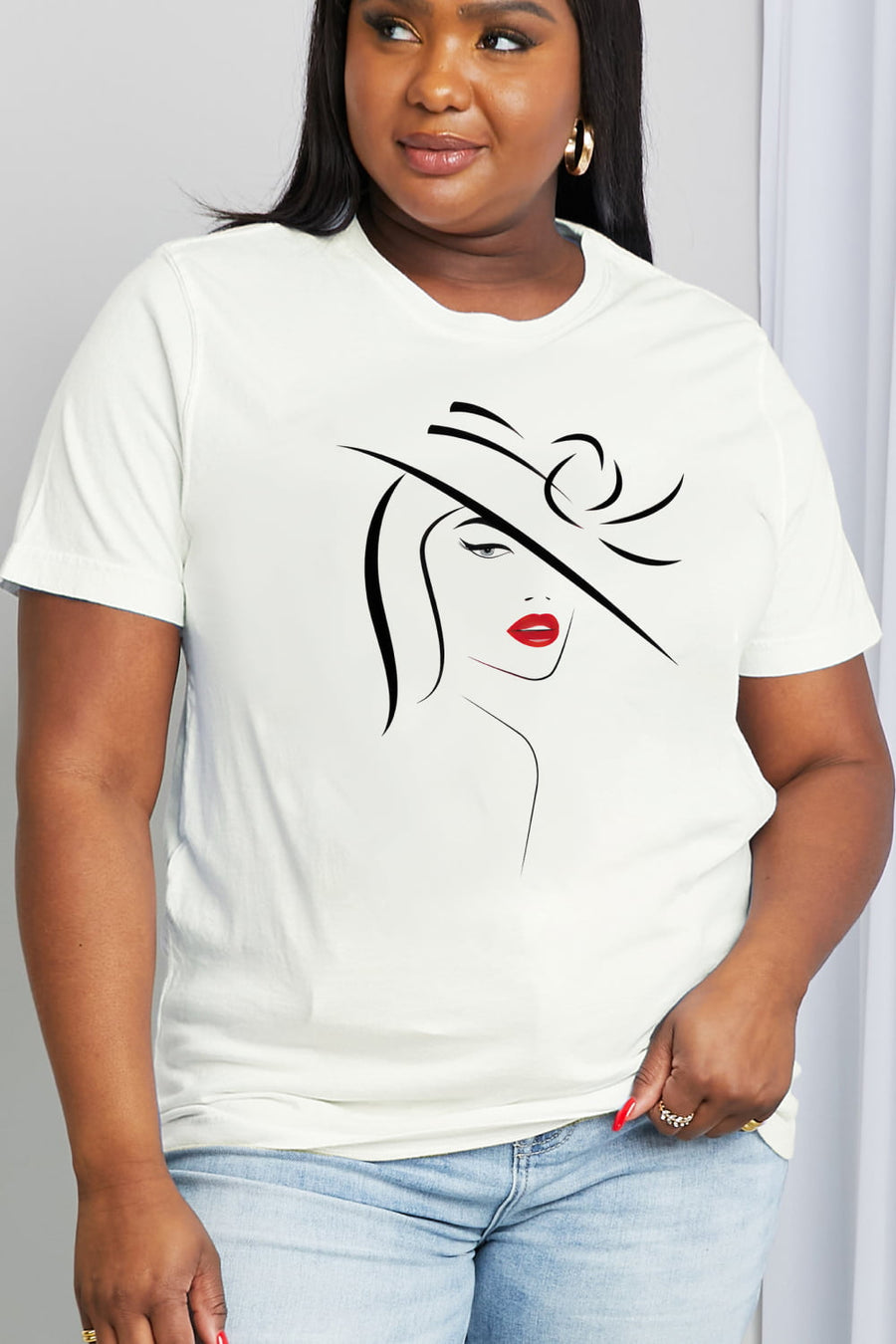 Simply Love Full Size Figure Graphic Cotton Tee