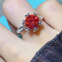 2 Carat Moissanite 6-Prong Ring in Phoenix Fire