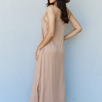 Ninexis Good Energy Full Size Cami Side Slit Maxi Dress in Camel