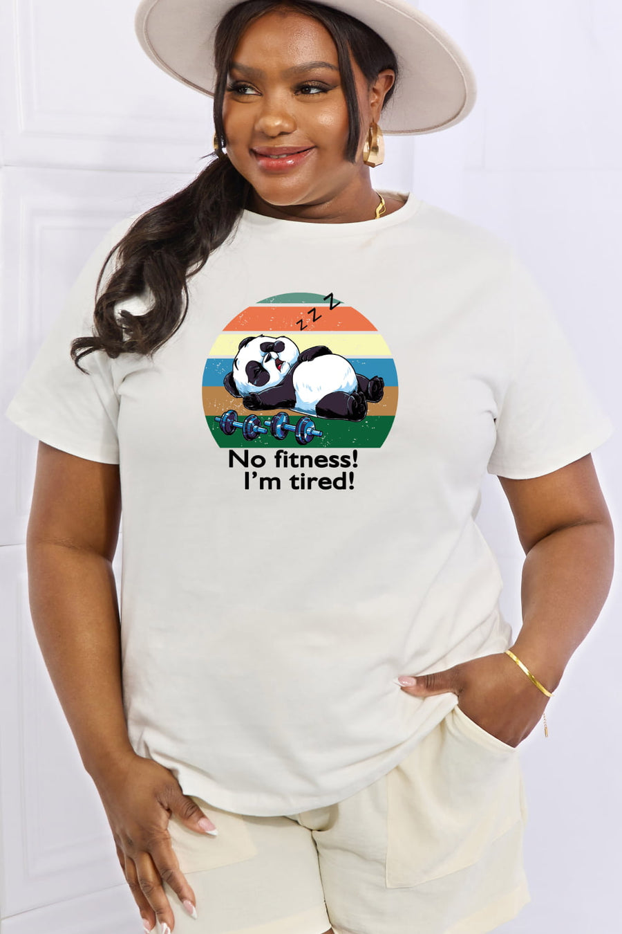 Simply Love Full Size NO FITNESS! I'M TIRED! Graphic Cotton Tee