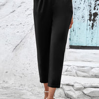 Straight Leg Cropped Pants with Pockets