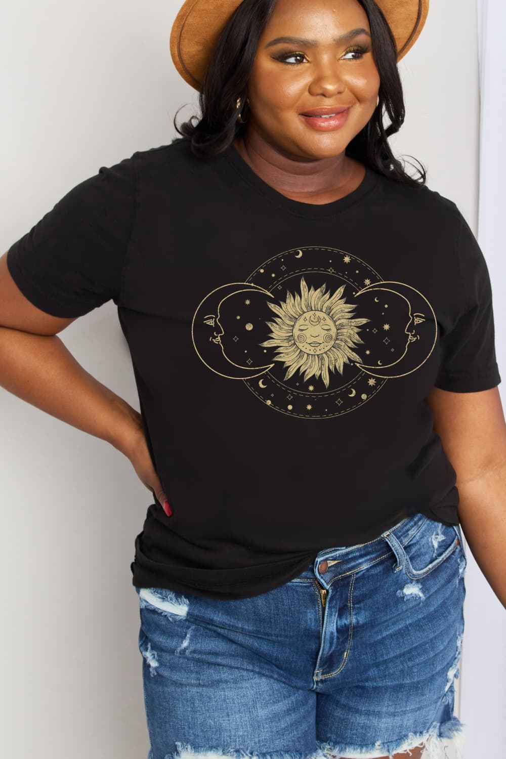 Simply Love Full Size Sun & Moon Graphic Cotton Tee