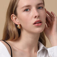 Chunky C-Hoop Brass Earrings