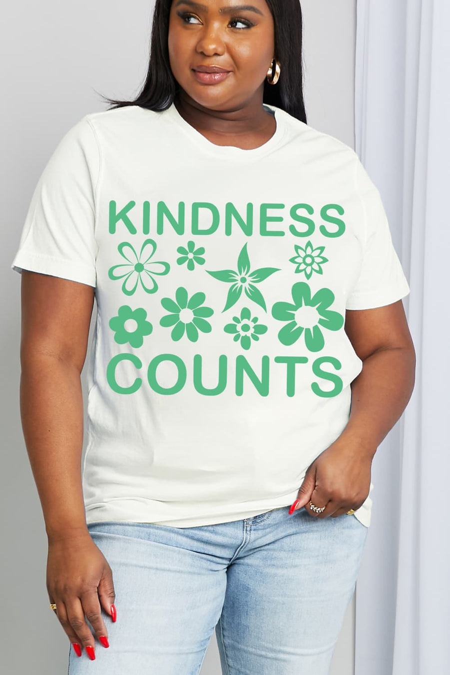 Simply Love Full Size KINDNESS COUNTS Graphic Cotton Tee