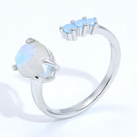 18K Rose Gold-Plated Moonstone Open Ring