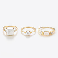 Pearl 18K Gold-Plated Ring Set