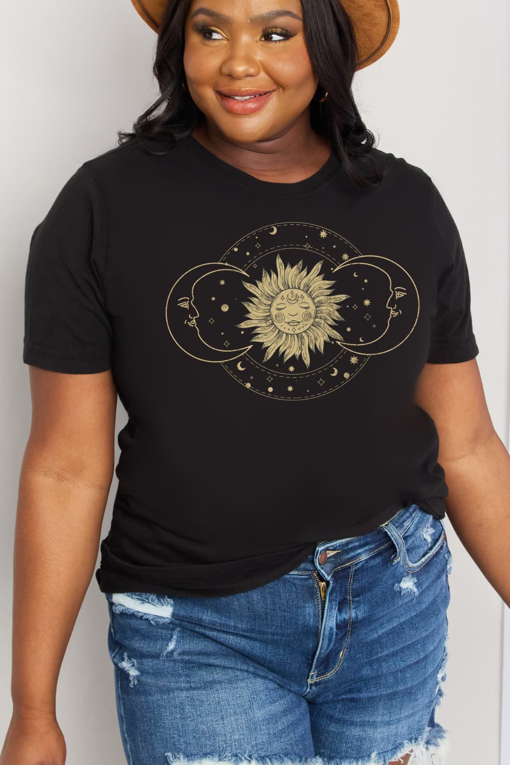 Simply Love Full Size Sun & Moon Graphic Cotton Tee