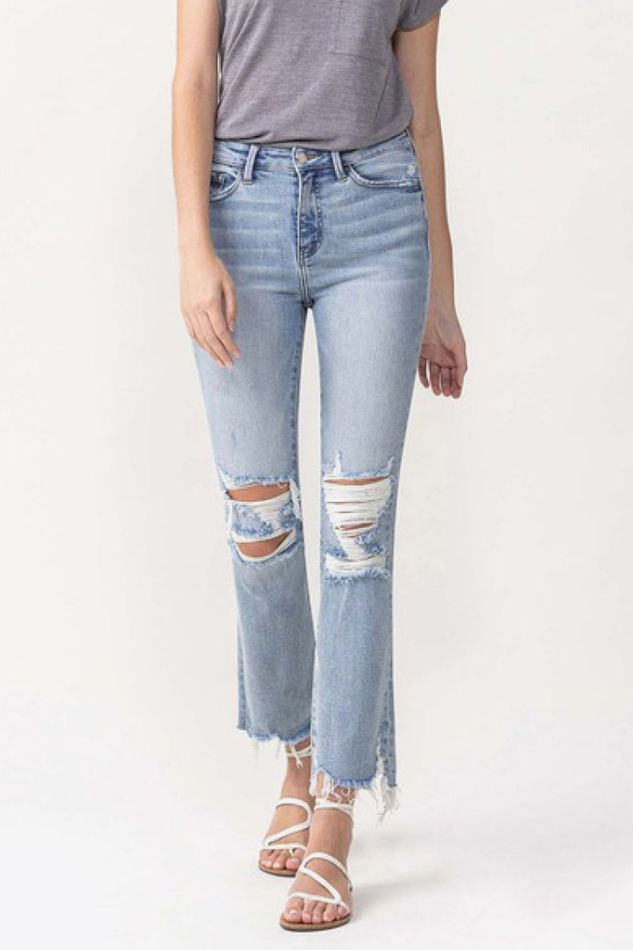 Vervet by Flying Monkey Wren Full Size High Rise Crop Flare Jeans