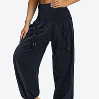 Smocked Long Joggers with Pockets