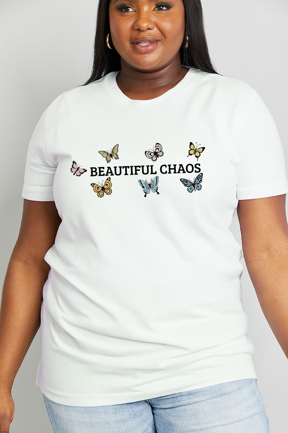 Simply Love Full Size BEAUTIFUL CHAOS Graphic Cotton Tee