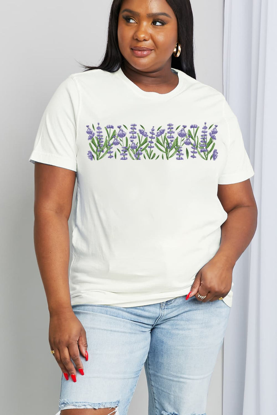 Simply Love Full Size Flower Graphic Cotton Tee