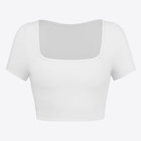 Square Neck Ribbed Crop Top