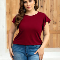 Flutter Sleeve Round Neck Tee