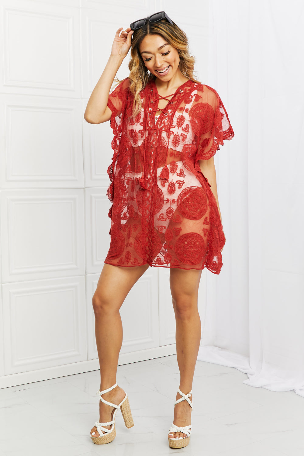 Justin Taylor Summer Moves Lace up Cover Up