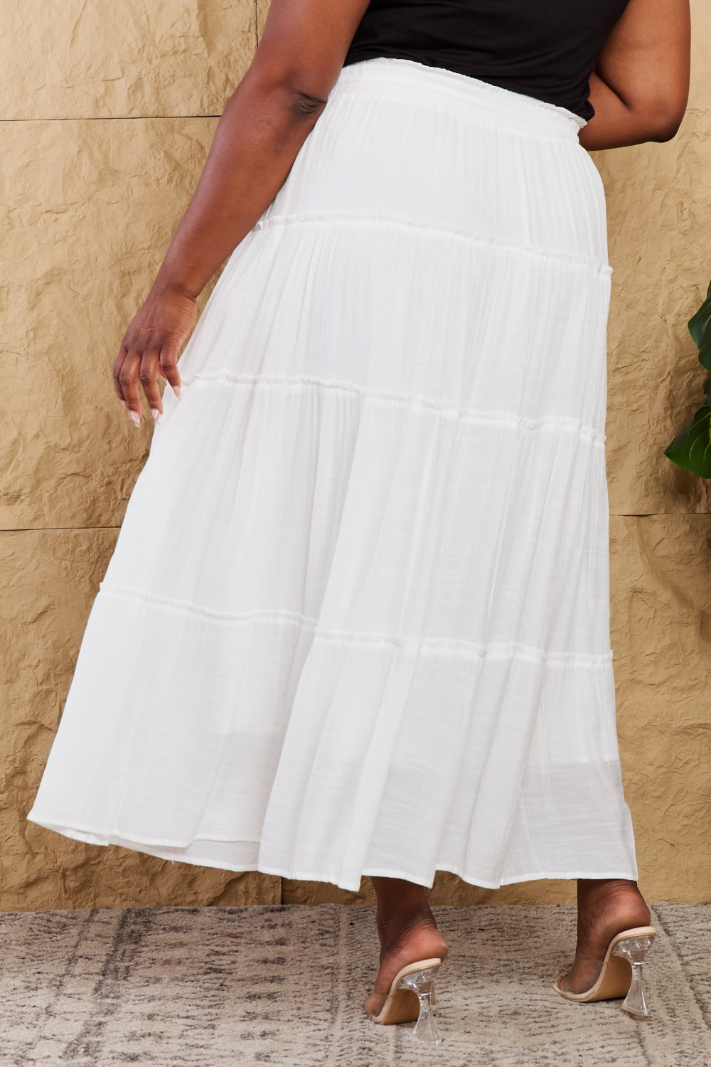 Sweet Lovely By Jen Places To Go Full Size Tiered Maxi Skirt