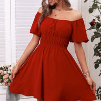 Off-Shoulder A-Line Mini Dress