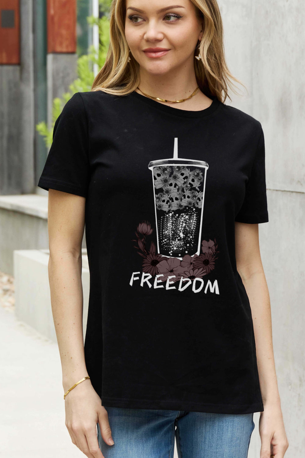 Simply Love Full Size FREEDOM Graphic Cotton Tee