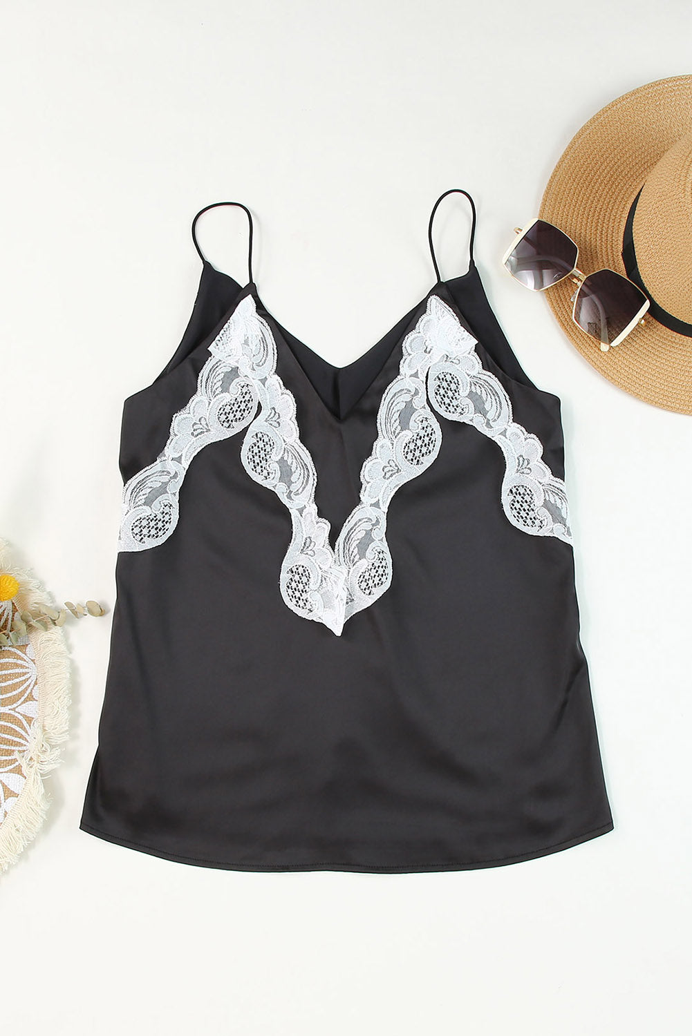 Lace Trim V-Neck Cami