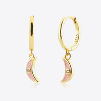 Zircon Moon Drop Huggie Earrings