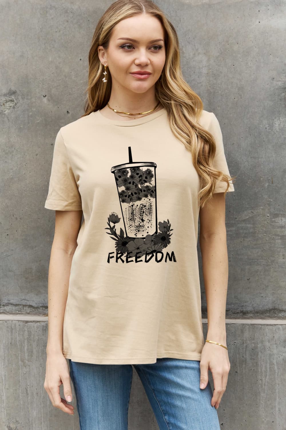 Simply Love Full Size FREEDOM Graphic Cotton Tee