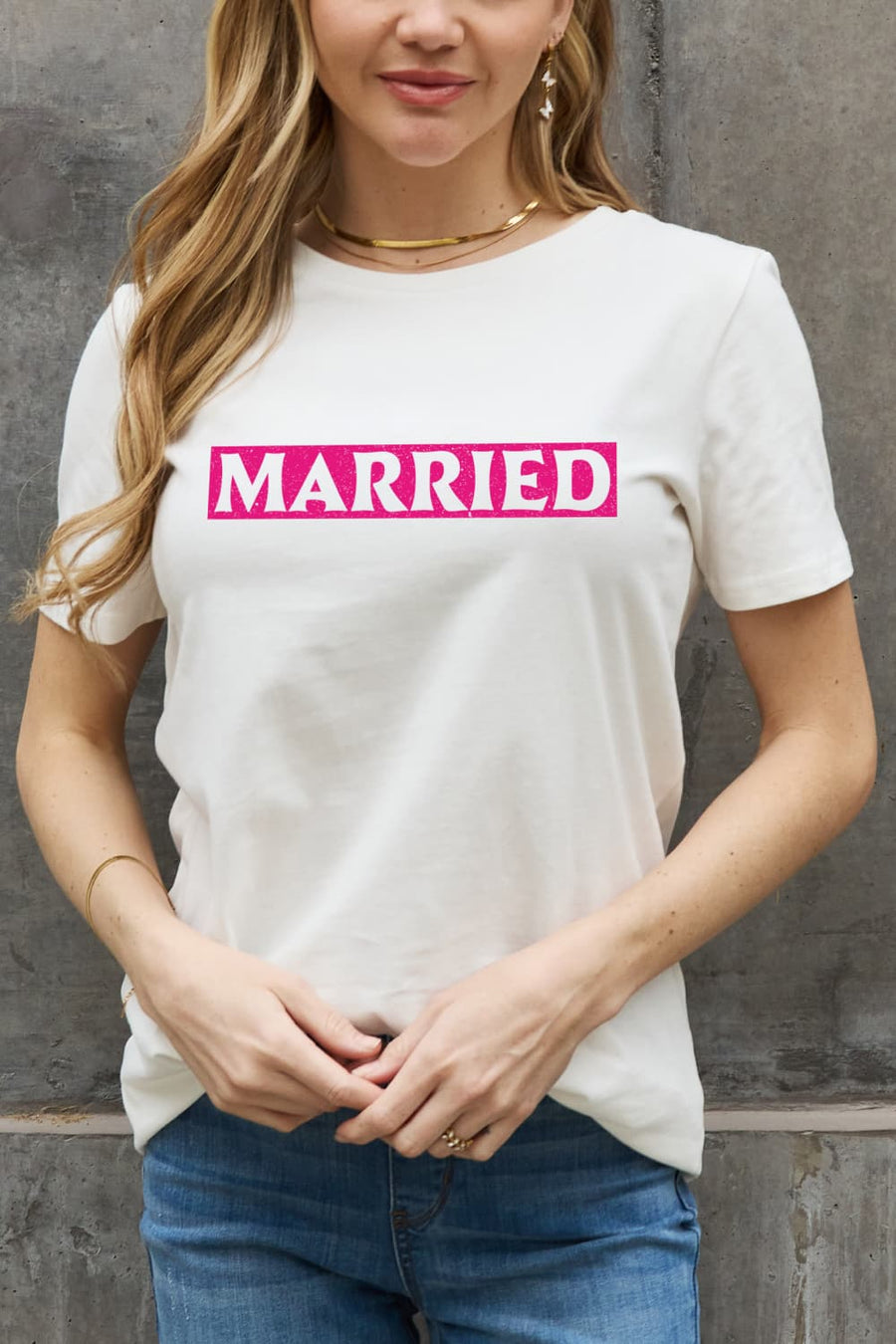 Simply Love MARRIED Graphic Cotton Tee