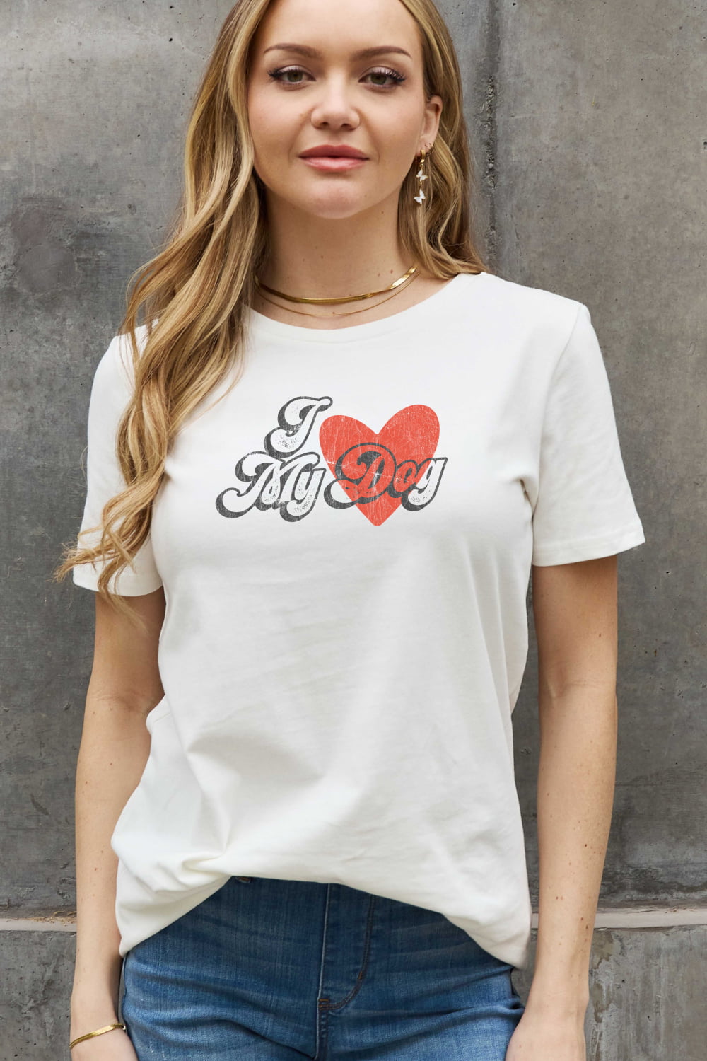 Simply Love Full Size I LOVE MY DOG Graphic Cotton Tee