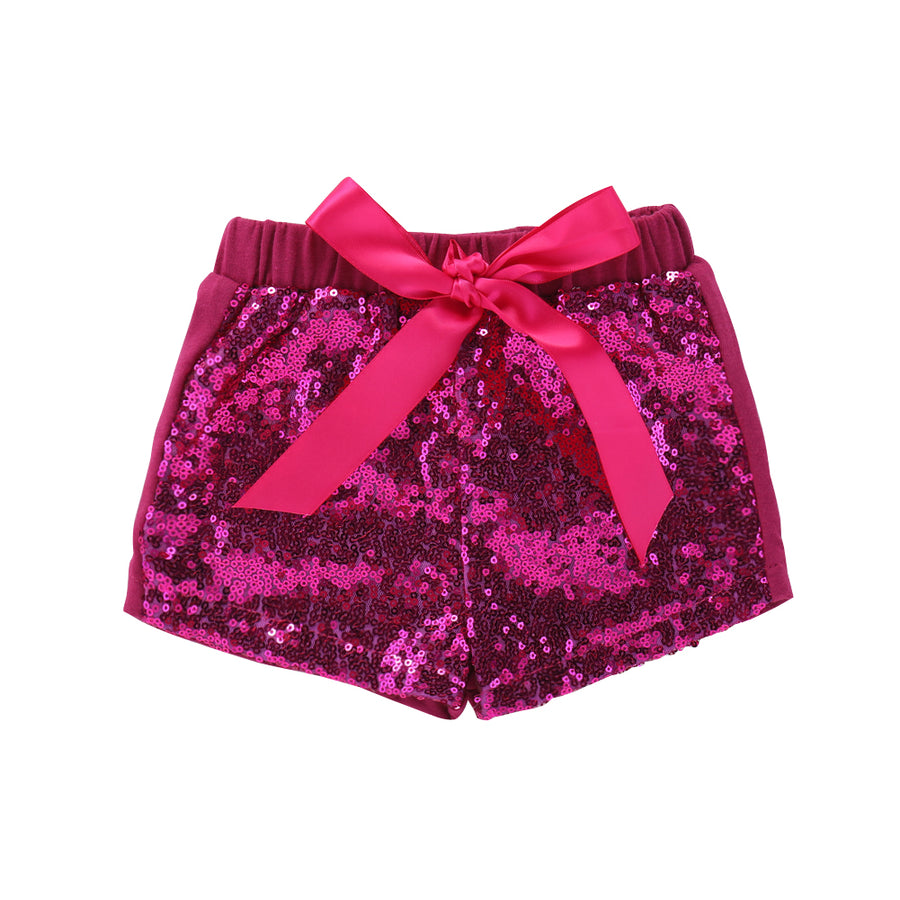 Sequin Elastic Waist Shorts