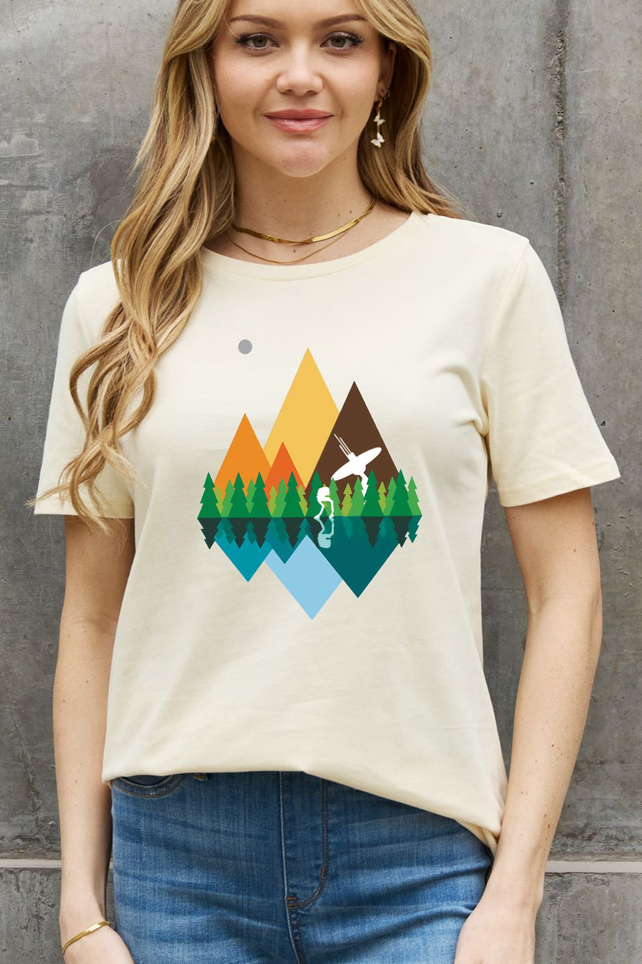 Simply Love Full Size Geometric Graphic Cotton Tee