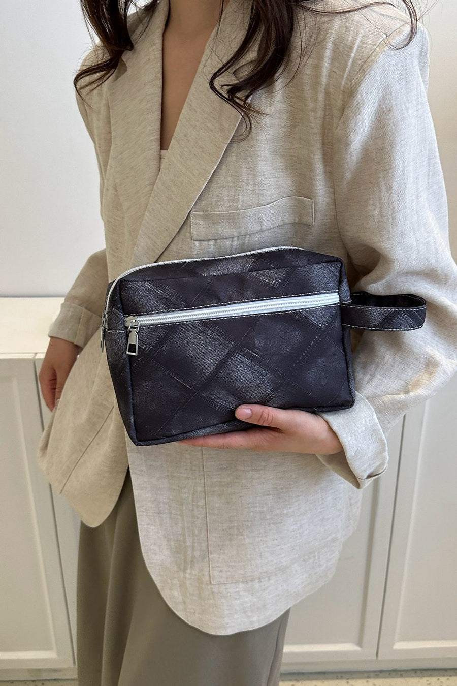 Heathered PU Leather Wristlet