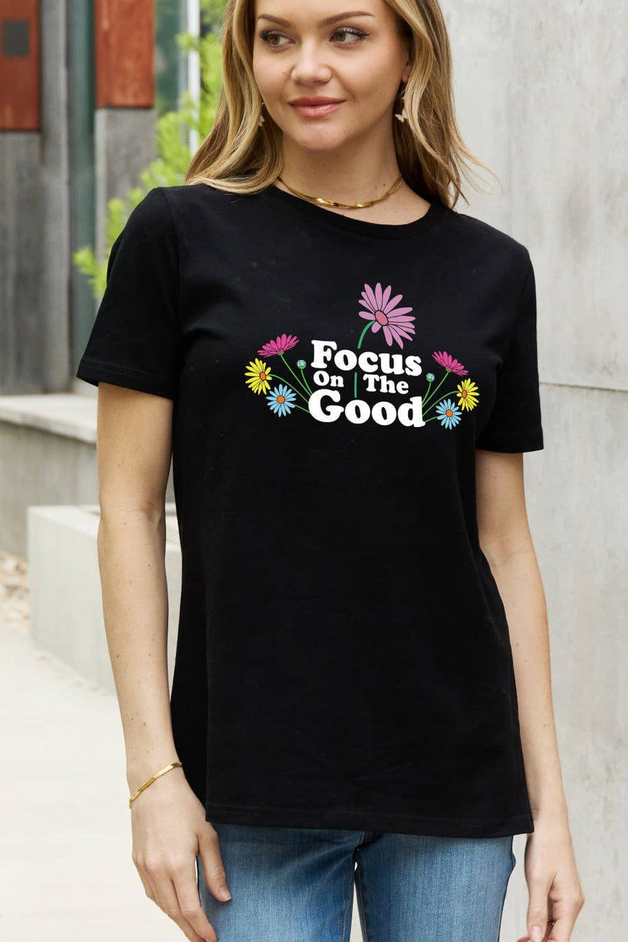 Simply Love Full Size FOCUS ON THE GOOD Graphic Cotton Tee