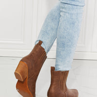 MMShoes Love the Journey Stacked Heel Chelsea Boot in Chestnut