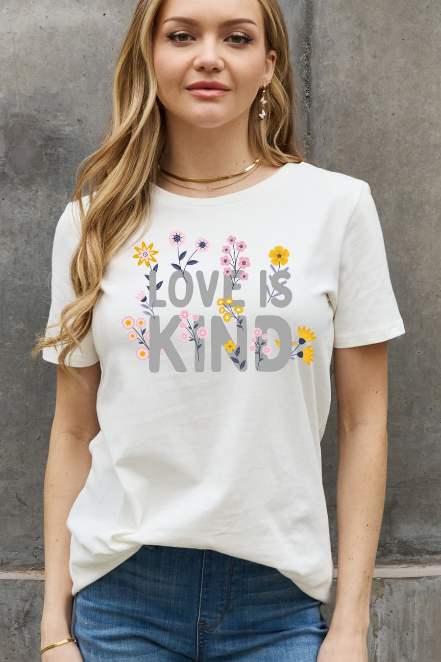 Simply Love Full Size LOVE IS KIND Graphic Cotton Tee