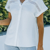 Lace Detail Button Front Shirt