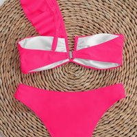 Ruffled One-Shoulder Bikini Set