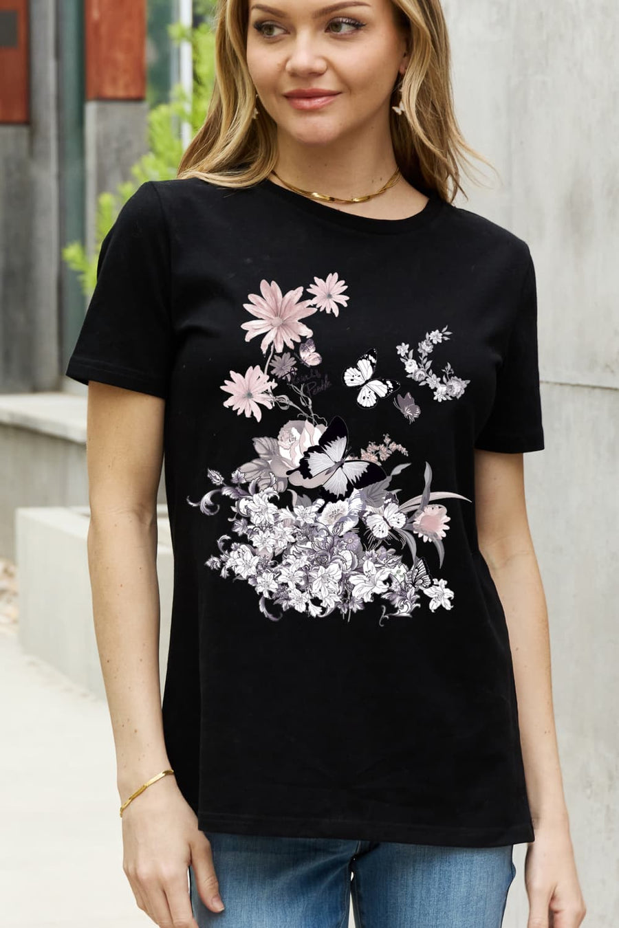 Simply Love Full Size Flower Graphic Cotton Tee