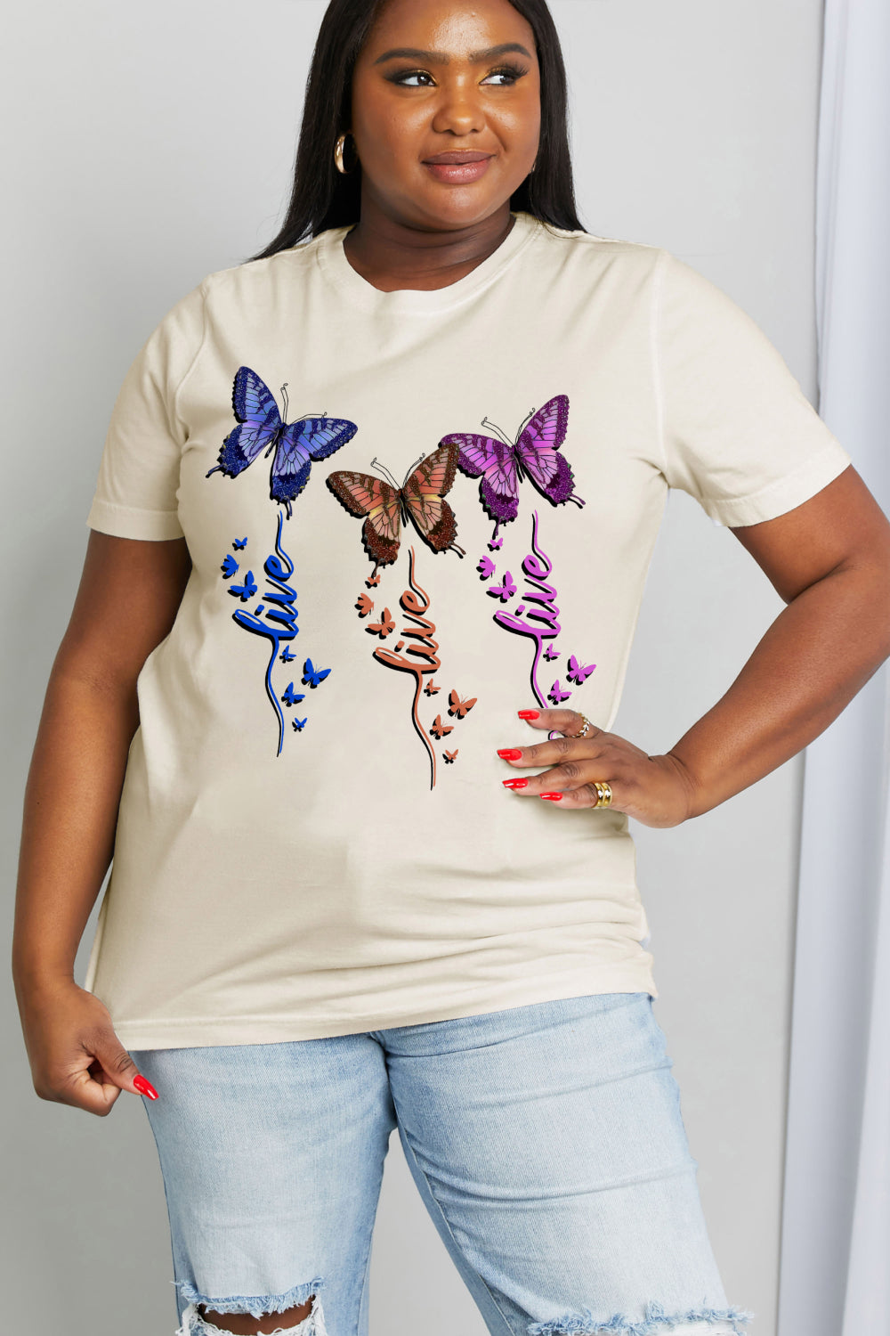 Simply Love Full Size Butterfly Graphic Cotton Tee