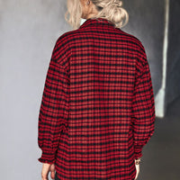 Plaid Button Front Dropped Shoulder Shirt