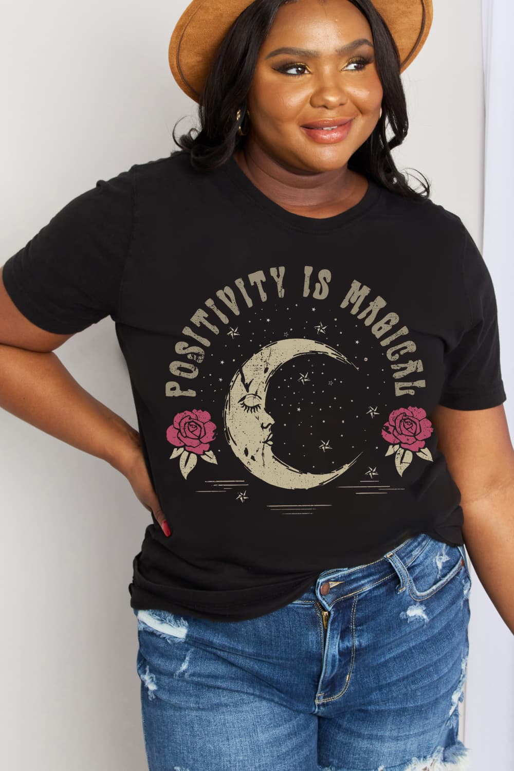 Simply Love Full Size POSITIVITY IS MAGICAL Graphic Cotton Tee