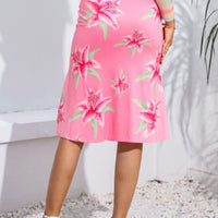 Floral Print Knee Length Skirt